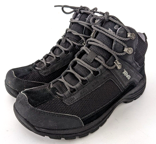 Teva Mens 8.5 Hiking Boots Gannett Mid Black Suede Waterproof Ankle 41.5 1003031 - Picture 2 of 11
