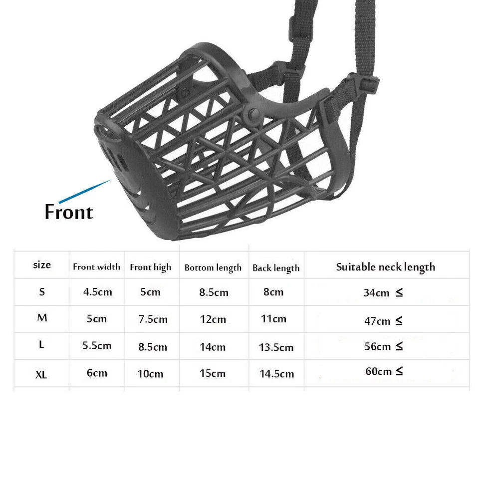 Cesta para mascotas perros hocico boca cubierta malla jaula sin ladridos anti mordeduras masticar Foto 2 de 4