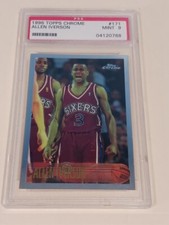 1996-97 Topps Chrome Basketball NBA #171 Allen Iverson 76ers RC Rookie PSA 9