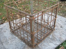 Vintage Used Hiland Dairy Wire Basket Dairy Milk Crate 13" x 13" x 11.5"