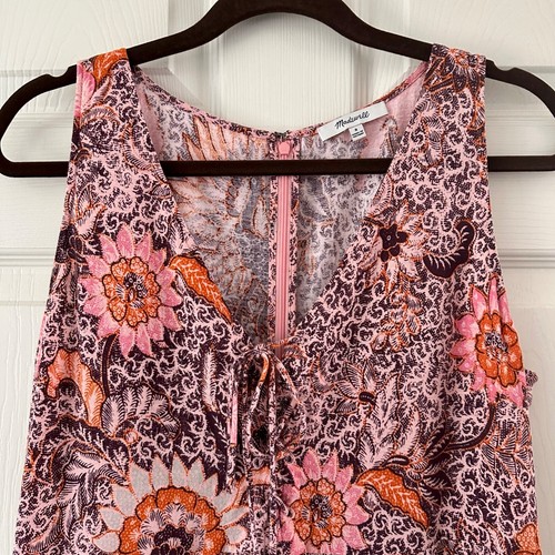 Madewell Lace-Up Ruffle Hem Midi Dress Bali Blooms Size 8 - Picture 7 of 18