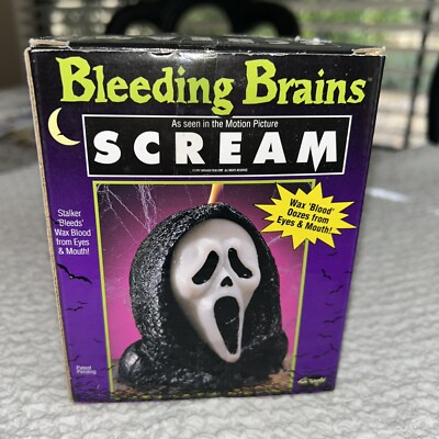 Bleeding Brains SCREAM Candle Halloween 1997 Wax Blood From Eyes & Mouth W/Box