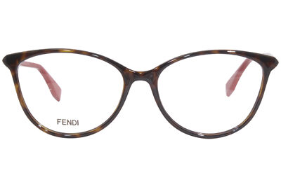 Fendi 0449 Eyeglasses RX Women Dark Havana Oval Modified