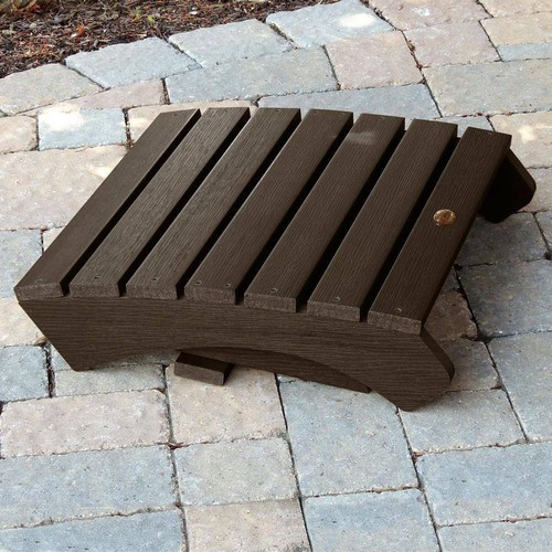 Highwood Outdoor Ottoman 19.8"Wx13.8"H Transitional Collapsible Brown Plastic - Picture 3 of 6