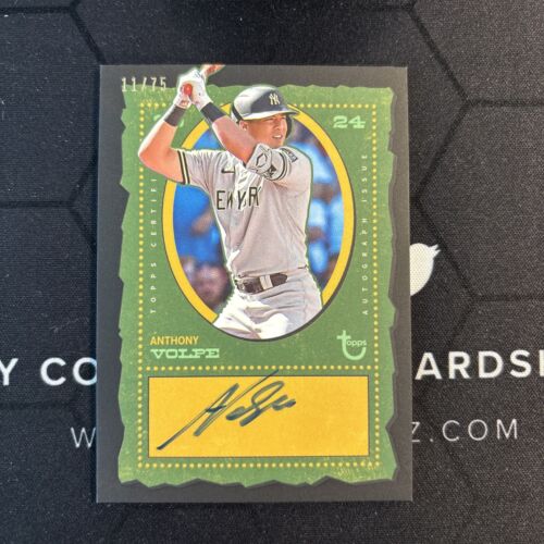 Anthony Volpe 2024 Brooklyn Collection Black Auto 11/75 Jersey Match