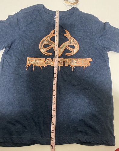Camiseta Realtree Mujer Azul Marino RT Antler Azul Marino Jaspeado Naranja Camuflada Talla M - Imagen 4 de 8