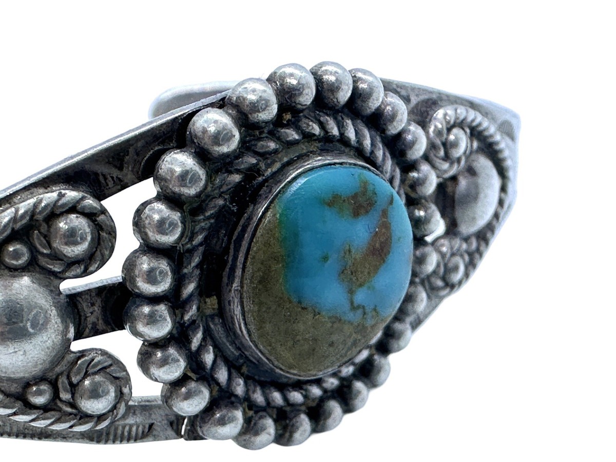 Opulent Vintage Native American Navajo Smokey Bisbee Turquoise Sterling Silver Bracelet Old Opulent Vintage Native American Navajo Smokey Bisbee Turquoise Sterling Silver Bracelet Old