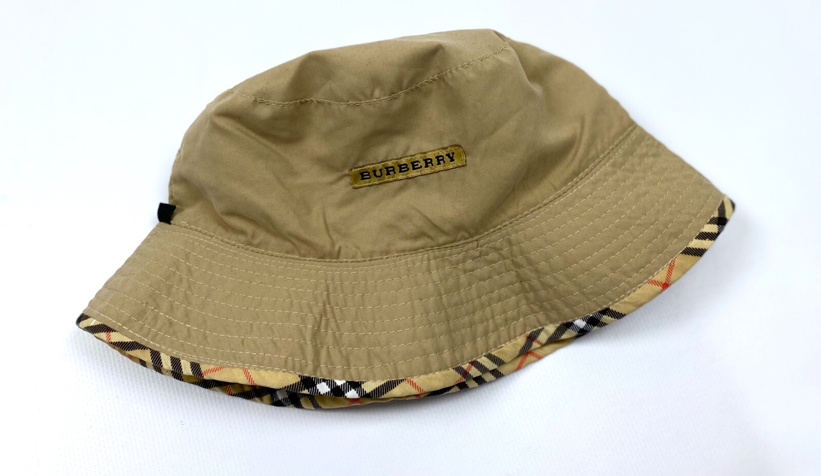 Vintage Women's BURBERRY London 2 Sides Nova Check Hat Cap Panama Size S/M
