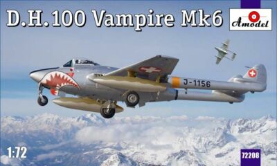 Amodel 72208 - 1:72 D.H.100 Vampire Mk6 RAF jet fighter - Neu