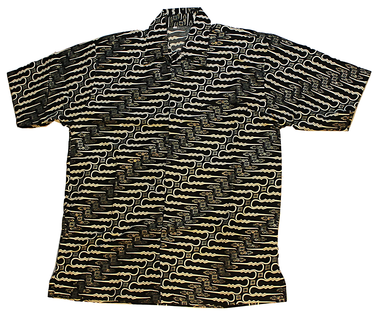 New Men Fashion Indonesian Batik Short Sleeve Shirt Size L
