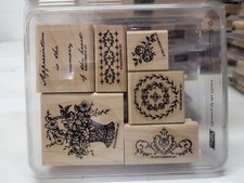 stampin' up memory of the heart set of 6 wood stamps / we1668 r4 t64