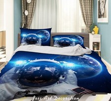 3D Space Astronaut Planet Quilt Cover Set Duvet Cover Bedding Pillowcases
