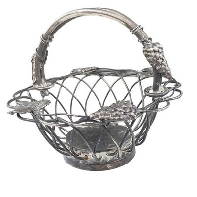 Studio Silver Smiths Vintage Silver Plated Fruit Basket Bowl With Handle