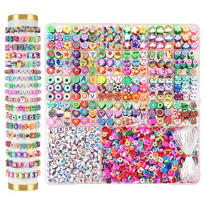Jollin 2300 Stck. Polymer Ton Perlen Freundschaft Armband Herstellung Kit Niedlich Spaß Charms