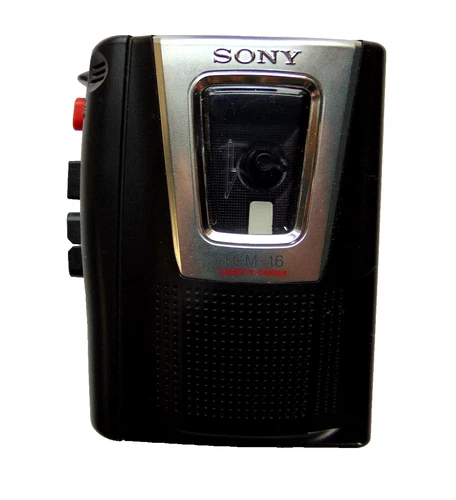 Sony TCM=16 Cassette Player Voice Recorder Portable Hand Held Vintage Black