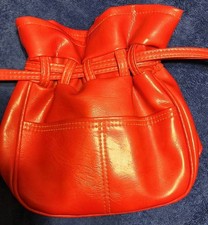 Vintage 70's Red Vinyl Hobo Purse Never Used Excellent Condition
