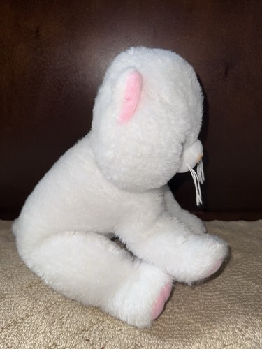The Bear Factory White Kitty Cat Plush Blue Stuffed Animal EUC - Picture 2 of 6