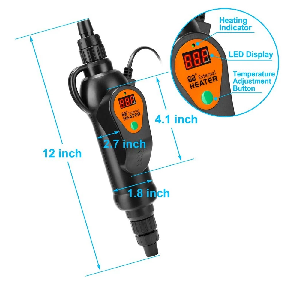 300W Aquarium External Heater for Fish Tank Canister Filter - Image 2 of 4