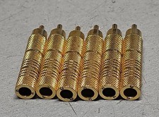 6 Gold Plated RCA Male Plug Solder Audio Connector Adapter Lot