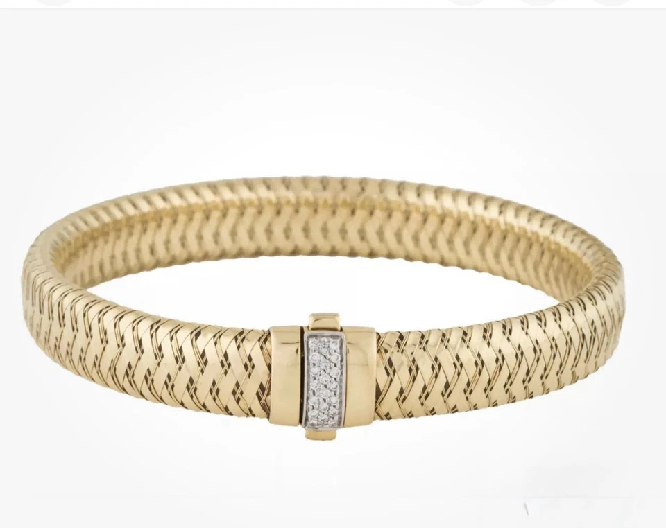 Гибкий браслет из розового золота 18 карат с бриллиантами Roberto Coin Primavera - Изображение 2 из 3