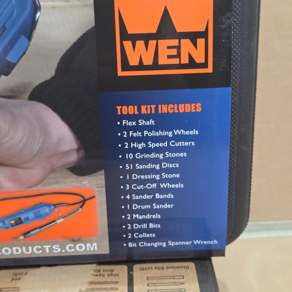 NIB WEN Rotary Tool Kit With Flex Shaft & 282-Piece Accessory Kit For Precision - Image 2 of 4