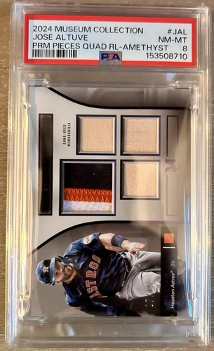 Topps 2024 Museum Collection Jose Altuve Primary Pieces Amethyst SPPQ-JAL PSA 8