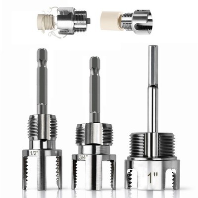 Pipe Threader Kit 3Pcs 1/2'', 3/4'', 1'' NPT Electric Drill Compatible