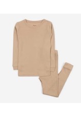 NWT Leveret Kids Beige Long Sleeve Boys Girls Cotton Pajama Set Pjs Sz 14