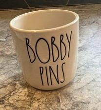 Rae Dunn  BOBBY PINS  Ceramic Mug Artisan Collection Magenta Vanity Holder