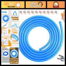 Clear Fuel Line Hose Tube 3/16" Blue with Filter  Valve - Durable, Flexible, Le