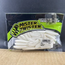 Mister Twister 4” Twister Tail White 20 Pack, COMB SHIP $1