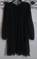 Old Navy Women's Dress Size M Long Sleeve Black V Neck