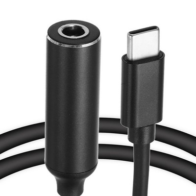 0.6FT USB-C auf DC PD Schnellladekabel für 5.5x2.5mm 65W/5V/9V/20V Schwarz