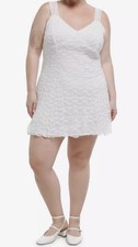 0 Thorn And Fable White Lace Fit & Flare Mini Dress Plus Size