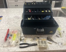 PLANO Model 6103-91 (3 Tray) Fishing Tackle Box Loaded-w- Goodies  16.X9.13"X8.5