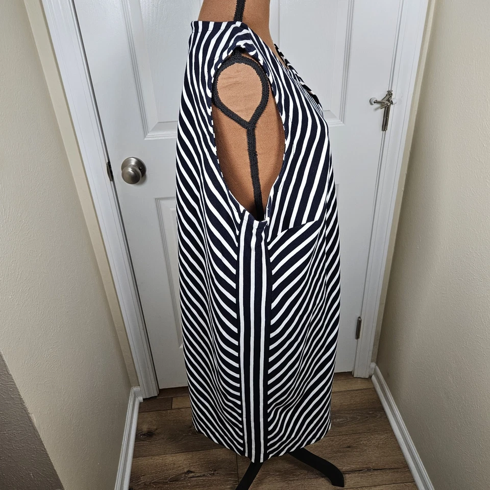 Nuevo Vestido Talbots Fácil Cambio Para Mujer 3X Plus Rayas Negro Blanco Muesca Cuello en V Foto 4 de 4