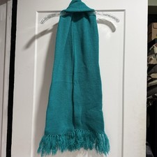 80's-90's Vintage 100 Acrylic Winter Scarf Aqua Teal Turquoise