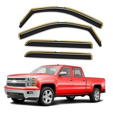 In-Channel Window Rain Guards Fit for 2014-2018 Silverado/GMC Sierra Crew Cab