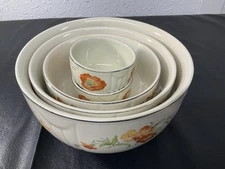Set Of 3 Hall Superior Quality Kitchenware EUREKA SERENADE Pattern Mixing Bowls