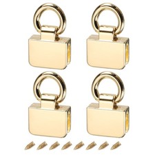 Metal Bag Connector D Ring, 4 Sets Rectangle Bridge Hanger Buckle Light Golden 