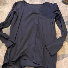 Lululemon Women's Lifted Balance Long-Sleeved Black Top Asymmetrical Shirt Sz 2