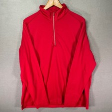 Greg Norman 1/4 Zip Pullover Mens XL Red Play Dry Golf Performance