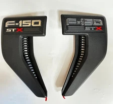 2021-2024 Ford F150 STX Emblem Fender OEM - SET OF LH & RH - BLACK w/RED X