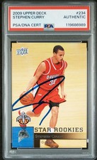 2009/10 Upper Deck #234 Stephen Curry Signed Rookie Card PSA Authentic Auto. rookie card picture