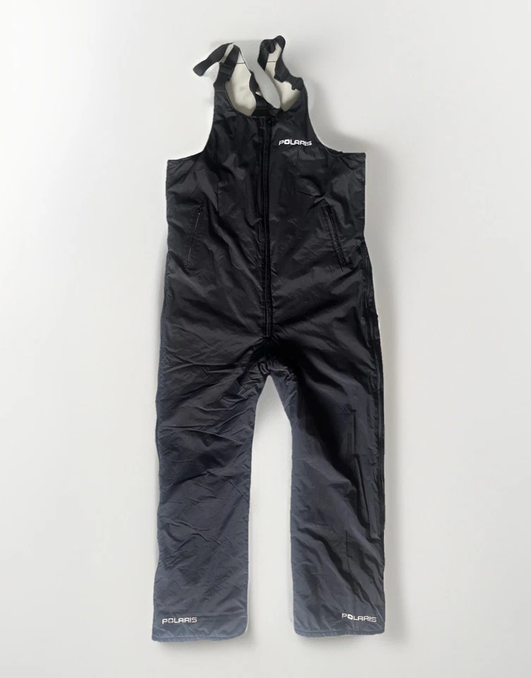 Baberos de moto de nieve Polaris vintage para hombre XL negros aislados pantalones de nieve hechos en EE. UU. Foto 2 de 4