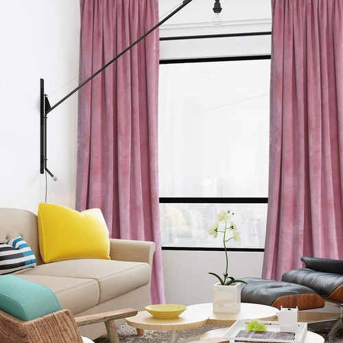 Velvet Curtain Panels Pink Blush Window Luxury Drapes for Bedroom Thermal Ins... - Bild 2 von 9