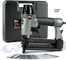 NEU Master 2-in-1 Pneumatic Brad Nailer Staple Gun 18GA w/ Case & Safety Glasses