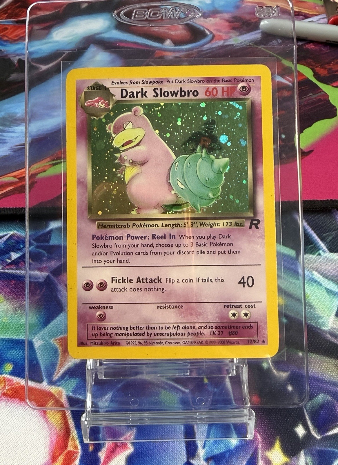 Pokémon TCG Dark Slowbro 12/82 Team Rocket 1st Edition Holo Rare 60 HP 2000