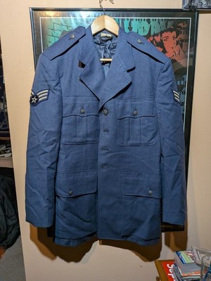 Vintage Navy 1968 United States Air Force Coat Size 39 100% Wool Made In USA