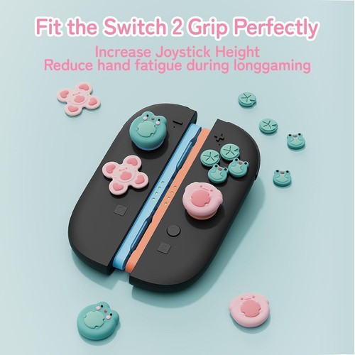 GeekShare Cross D-Pad Button Caps Thumb Grips for Switch 2025 Frog & Axolotl - Picture 3 of 4